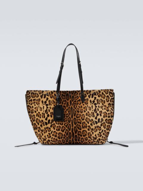 Atene leopard-print calf hair tote bag