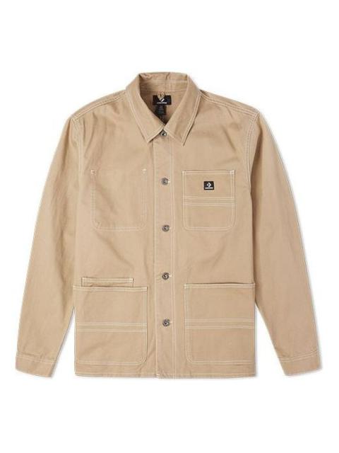 Men's Converse Cargo Casual Jacket Shirt Khaki 10024172-A01