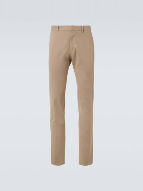 Cotton-blend slim pants