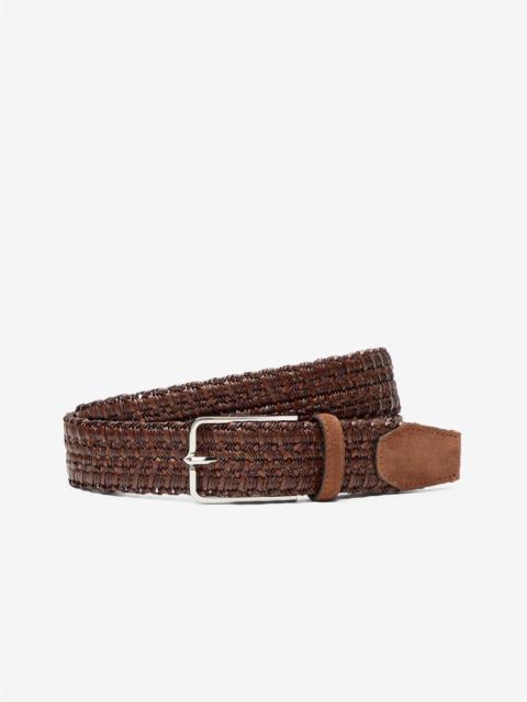 Brown woven leather belt
