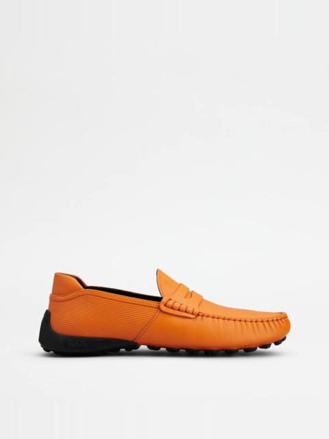 LOAFERS IN LEATHER - ORANGE