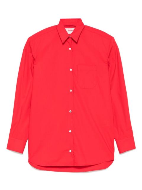 embroidered shoulder-padded shirt