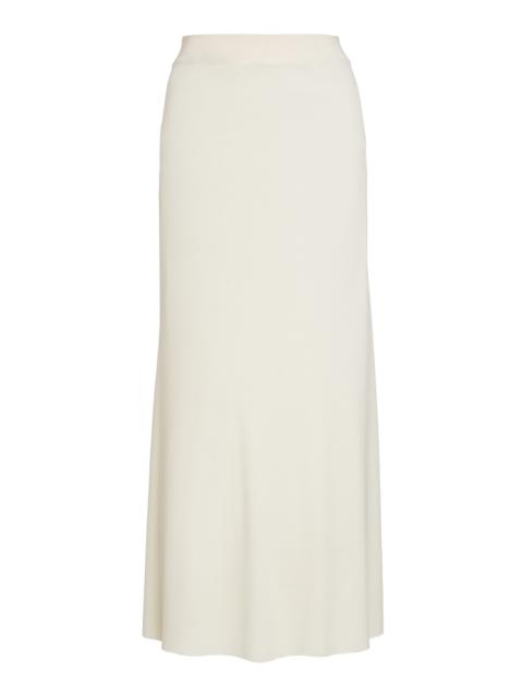 Crepe Silk Midi Skirt ivory