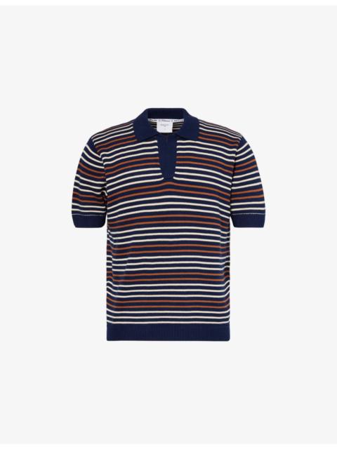 Douglas Boxy-Knit Cotton Polo Shirt