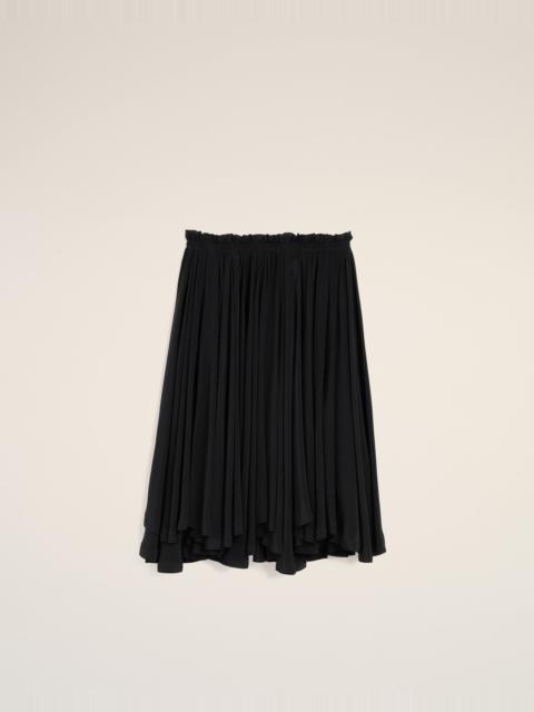 BLACK BLENDED SILK MIDI COROLLA SKIRT