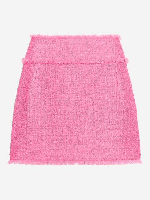 Raschel tweed miniskirt