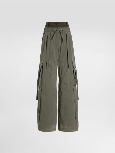 Waxed faille trousers