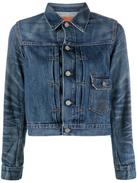 stonewashed cropped denim jacket