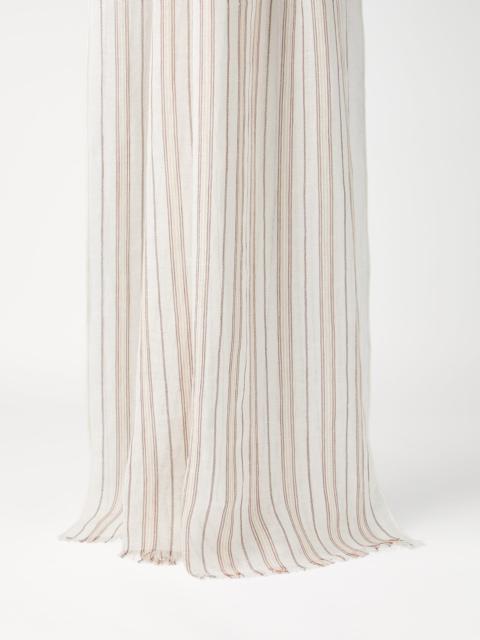 Sparkling striped linen scarf