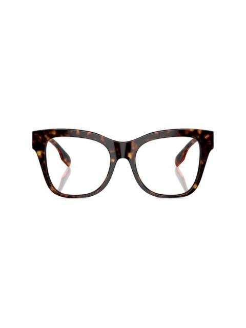 TB-motif square-frame glasses