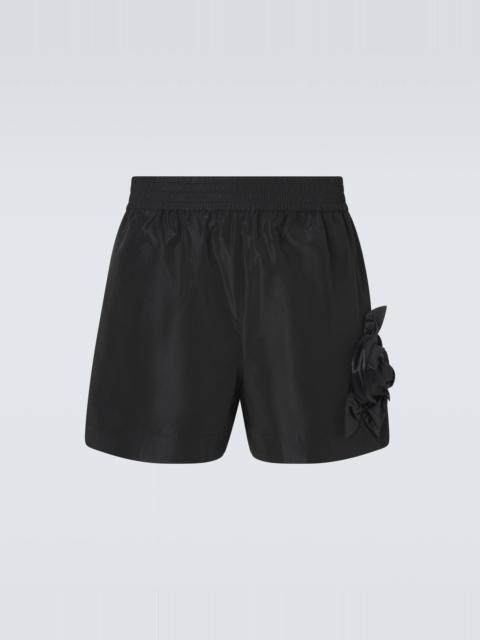 Floral-appliqué shorts