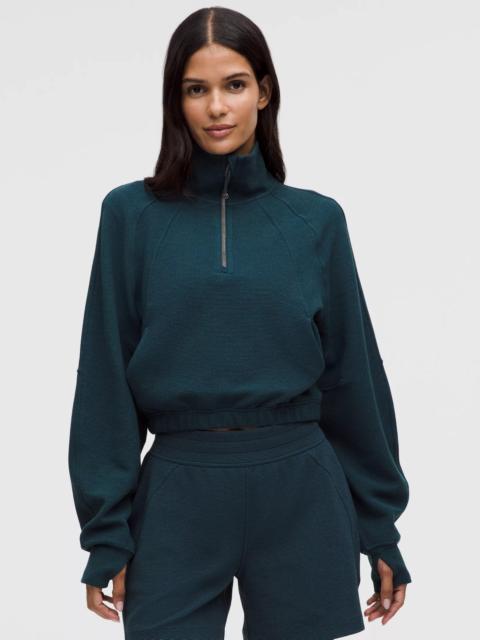 Scuba Cropped Funnel-Neck Half Zip *Waffle