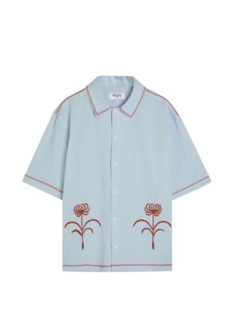 Keats floral-embroidered shirt