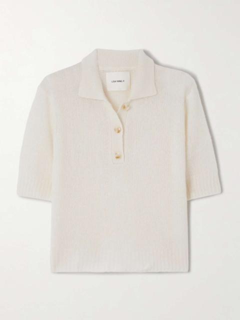 Masy cashmere and silk-blend polo shirt Cream