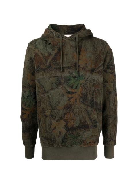 abstract-print cotton hoodie