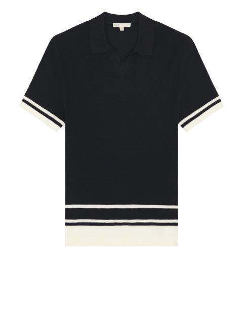 Cotton Textured Johnny Collar Polo