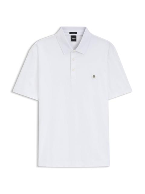 MERCERIZED-COTTON POLO SHIRT WITH DOUBLE MONOGRAM