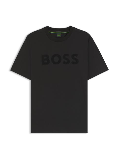 TONAL-LOGO T-SHIRT IN STRETCH COTTON