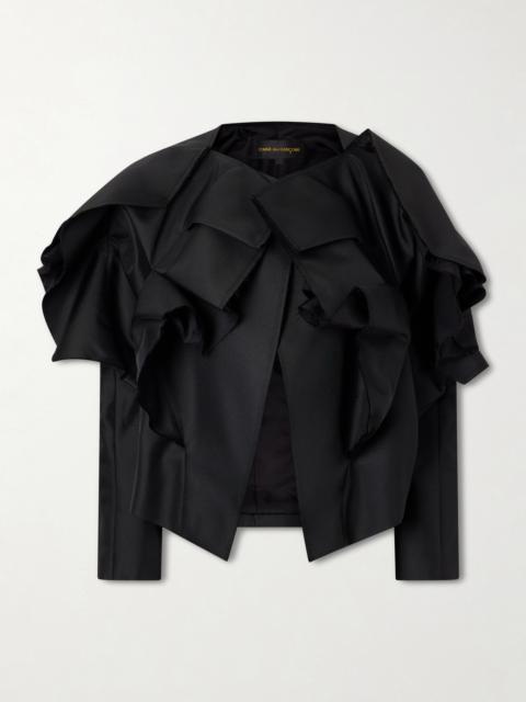 Ruffled Frayed Gabardine Jacket