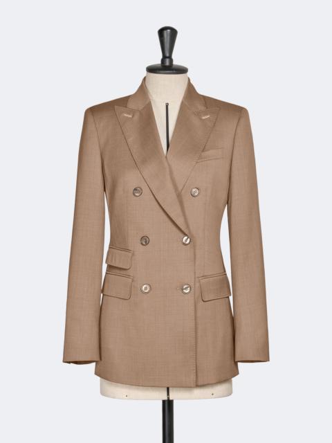 CUPOLA Double-breasted wool twill blazer - HAZELNUT BROWN