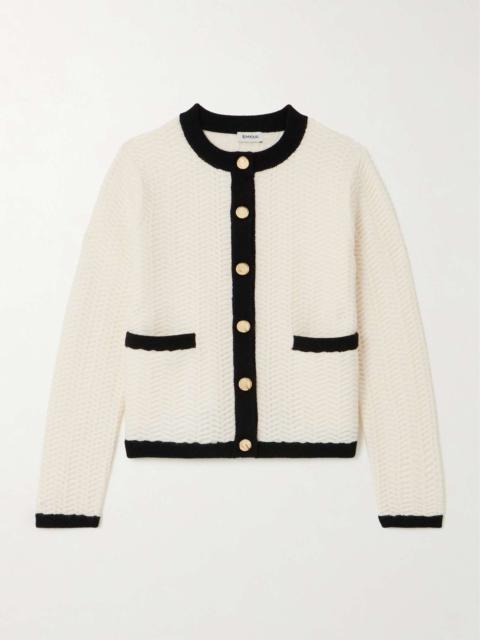 Klaire two-tone wool and cashmere-blend cardigan