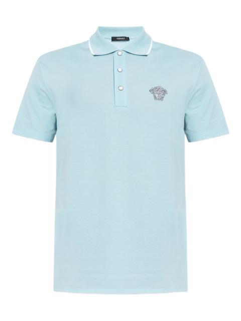 Medusa-embroidered polo shirt