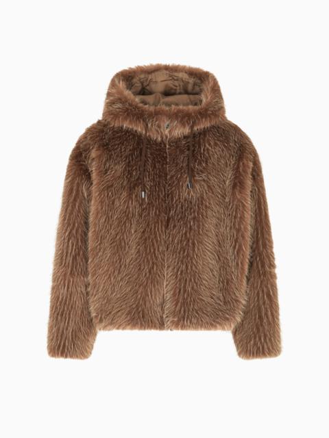 FAUX FUR HOODED BLOUSON