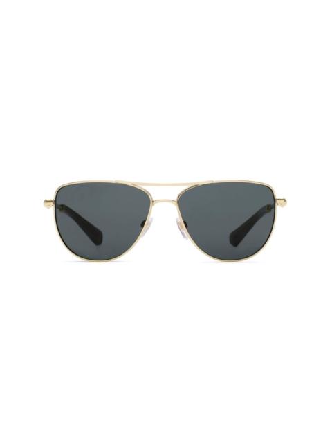 tortoiseshell-effect navigator-frame sunglasses