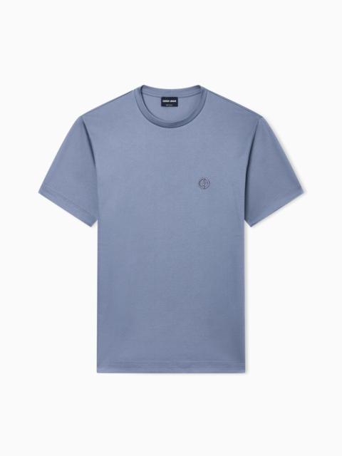 COTTON-INTERLOCK T-SHIRT WITH EMBROIDERED LOGO