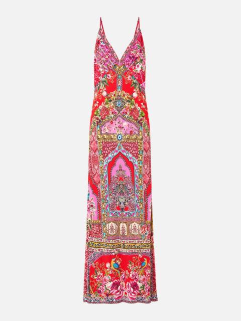 V-NECK FULL LENGTH BIAS SLIP DRESS