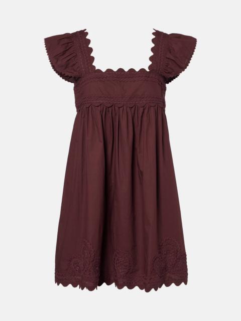 Scalloped cotton poplin minidress