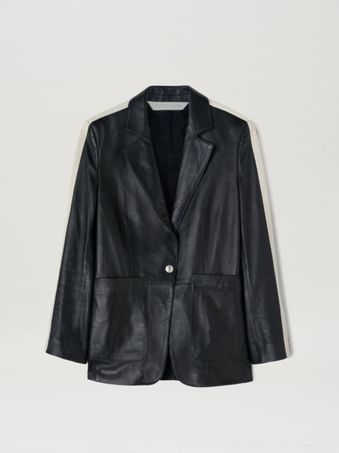 LEATHER TRACK BLAZER