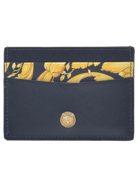 Versace Barocco Print La Medusa Card Holder Black/Gold