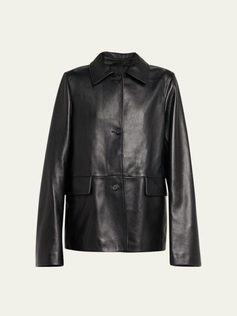 Grained Leather Jacket