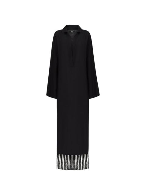 Bordighera fringed-hem maxi dress