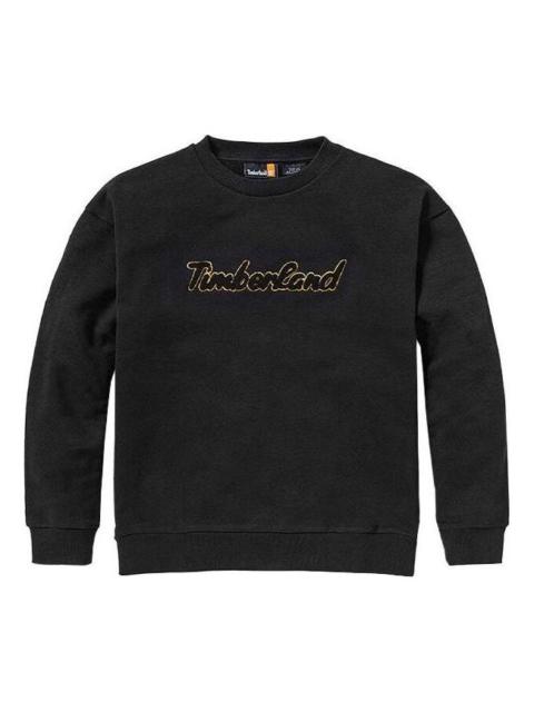 (WMNS) Timberland Logo Texture Crew Sweater 'Black' A6HV5-001