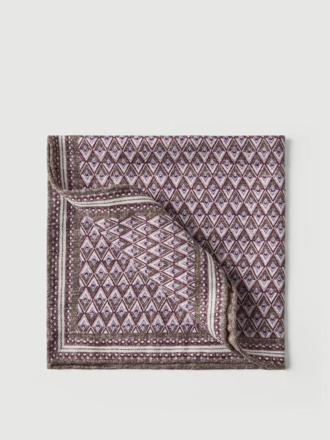 Silk pocket square with geometric design
