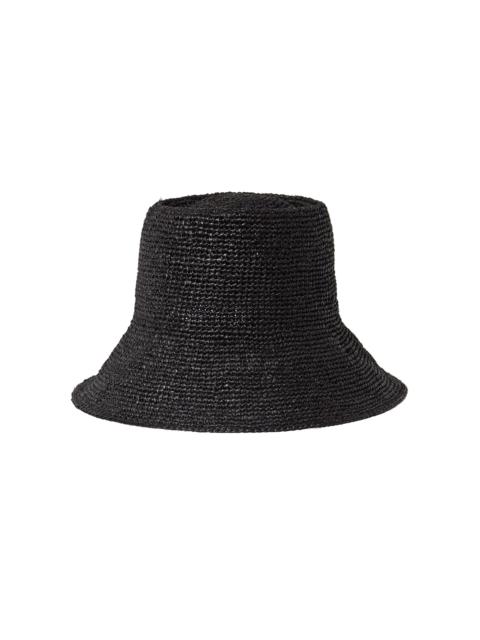 Felix Handwoven Raffia Bucket Hat black