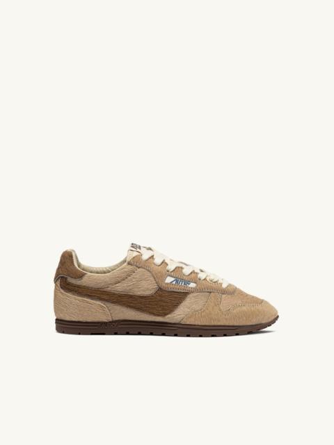 WINDSPIN SNEAKERS IN BEIGE AND BROWN PONY HAIR EFFECT