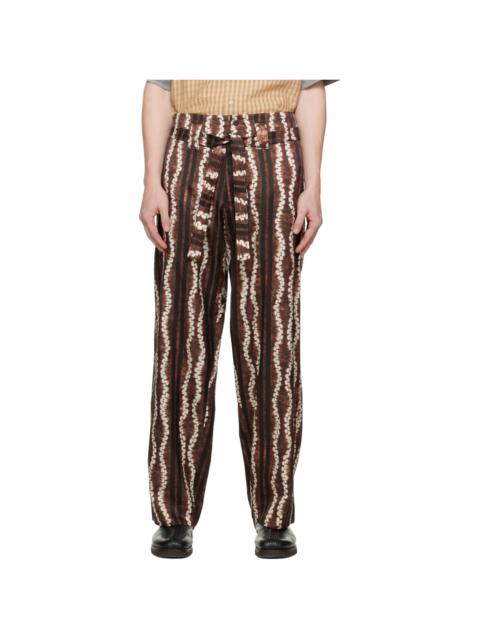 Brown & White Roketsu-Dyed Trousers