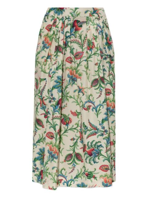 floral-pattern midi skirt