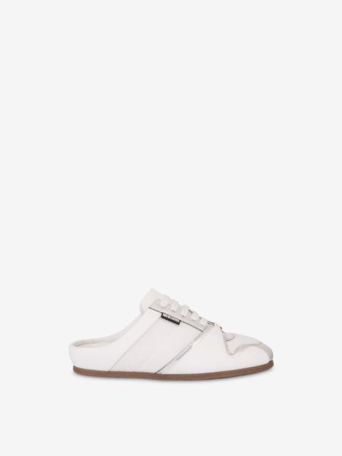 MESH AND CALF LEATHER SABOT