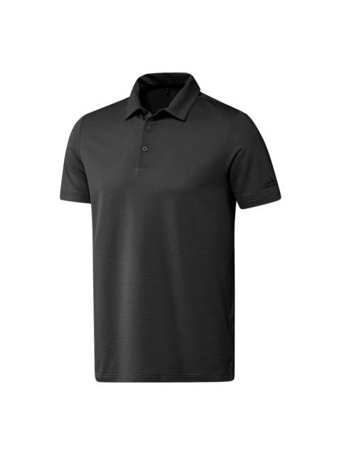 adidas Ottoman Stripe Golf Polo Shirt 'Black Grey' HA9165