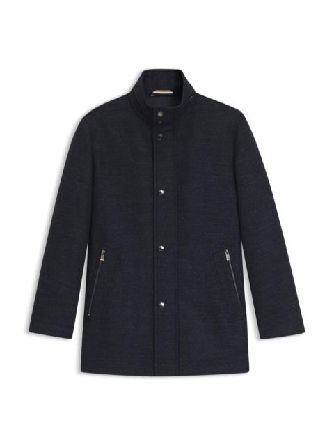 RELAXED-FIT WOOL-BLEND COAT WITH PACKABLE HOOD