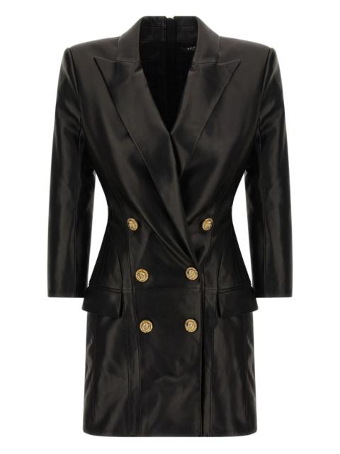 double-breasted mini dress