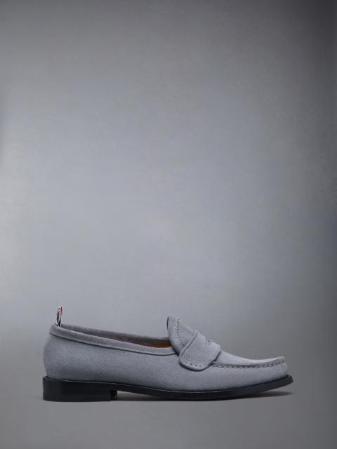 CALF SUEDE PLEATED VARSITY LOAFER