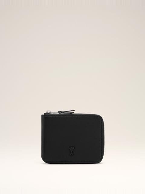 BLACK SMOOTH LEATHER AMI DE COEUR COMPACT WALLET