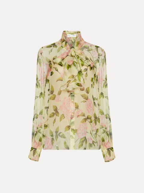 ENGLISH ROSE SILK CHIFFON BLOUSE