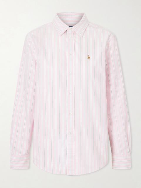 Embroidered Striped Oxford Cotton Shirt