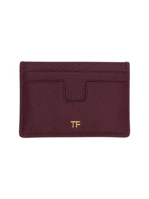 Burgundy Grain Leather Card Holder